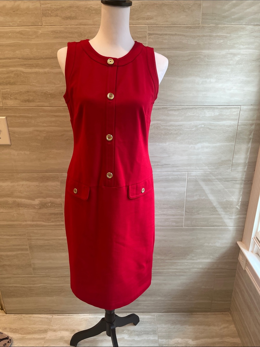 Talbots Red Sleeveless Button-Front Midi Dress
New without tags